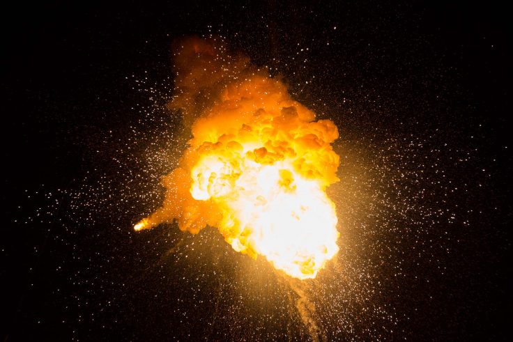 Fire ball against a dark background